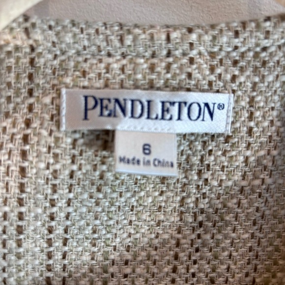 PENDLETON Sz 6 Jacket Sz 8 Skirt Suit Lined Tweed Hook Closure Shoulder Pads - Picture 2 of 15